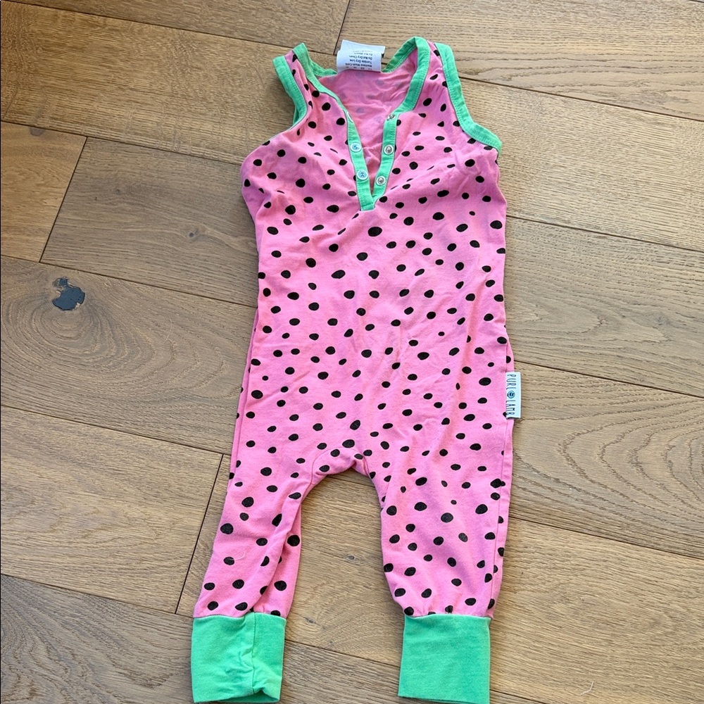 Charming Pink and Green Polka Dot Kids Bodysuit